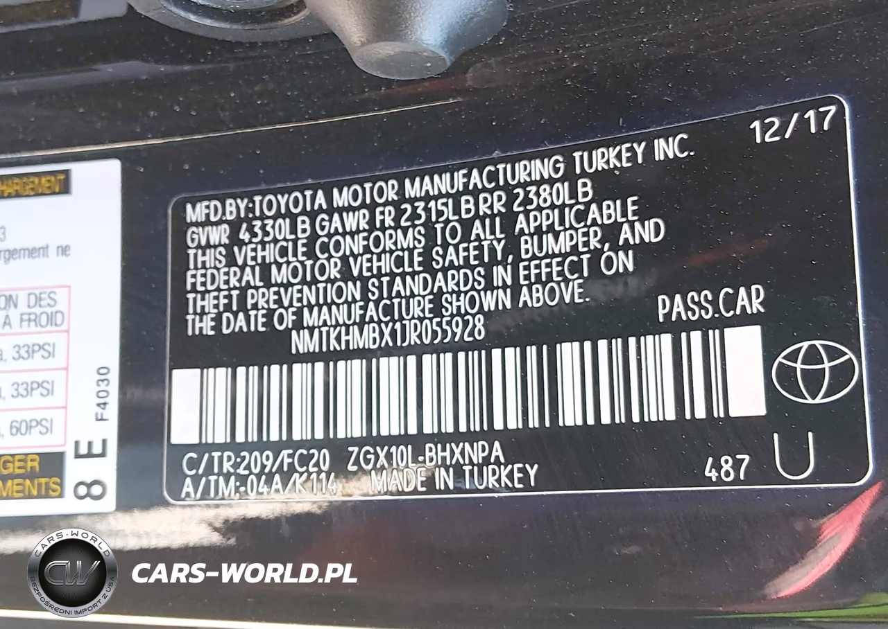 2018 Toyota C-Hr Xle VIN:NMTKHMBX1JR055928 - 9