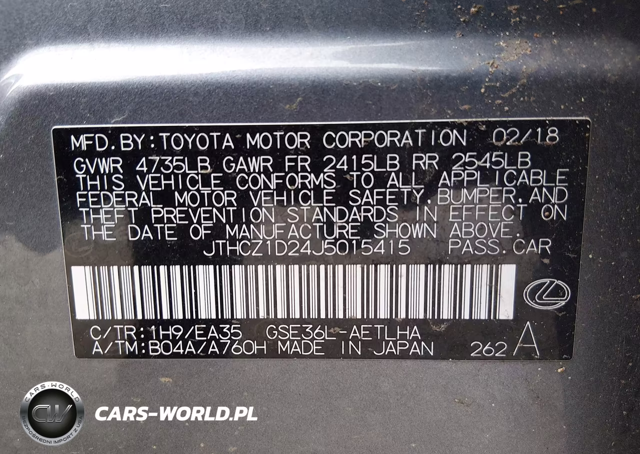 2018 Lexus Is 350 VIN:JTHCZ1D24J5015415 - 9