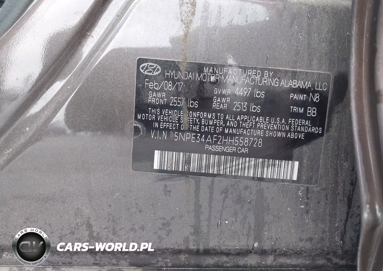 2017 Hyundai Sonata Limited VIN:5NPE34AF2HH558728 - 9