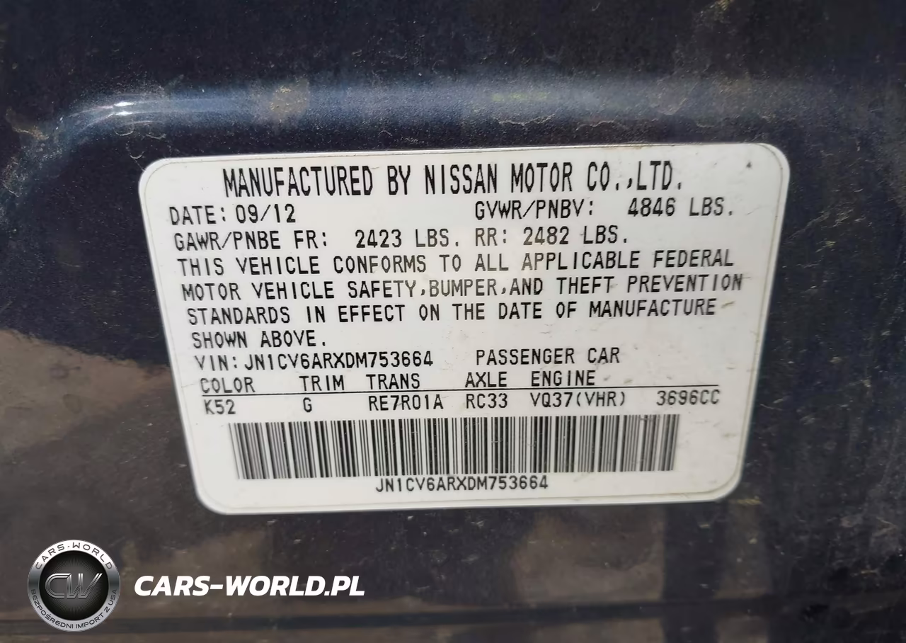 2013 Infiniti G37X VIN:JN1CV6ARXDM753664 - 9