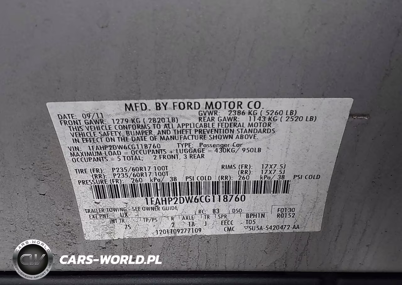 2012 Ford Taurus Se VIN:1FAHP2DW6CG118760 - 9
