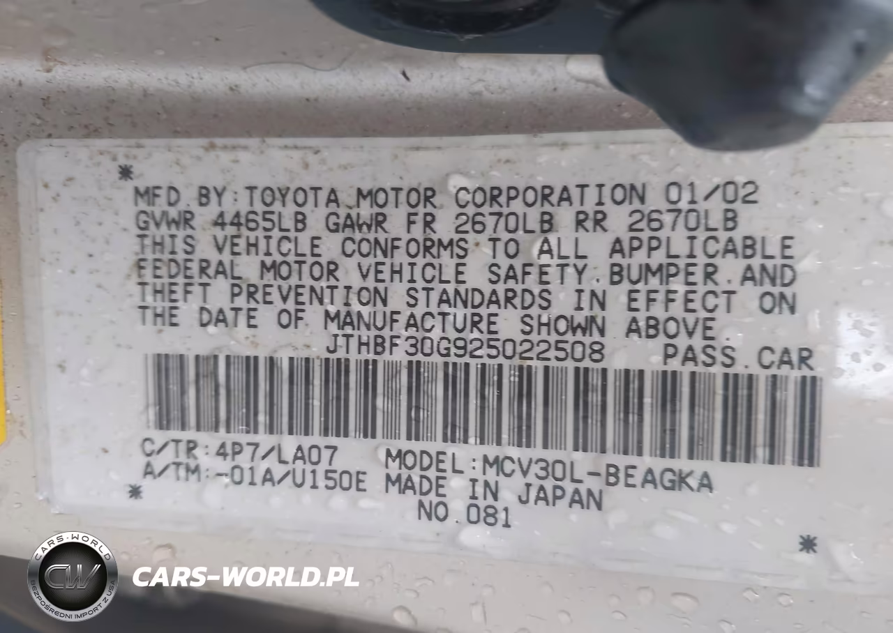 2002 Lexus Es 300 VIN:JTHBF30G925022508 - 9