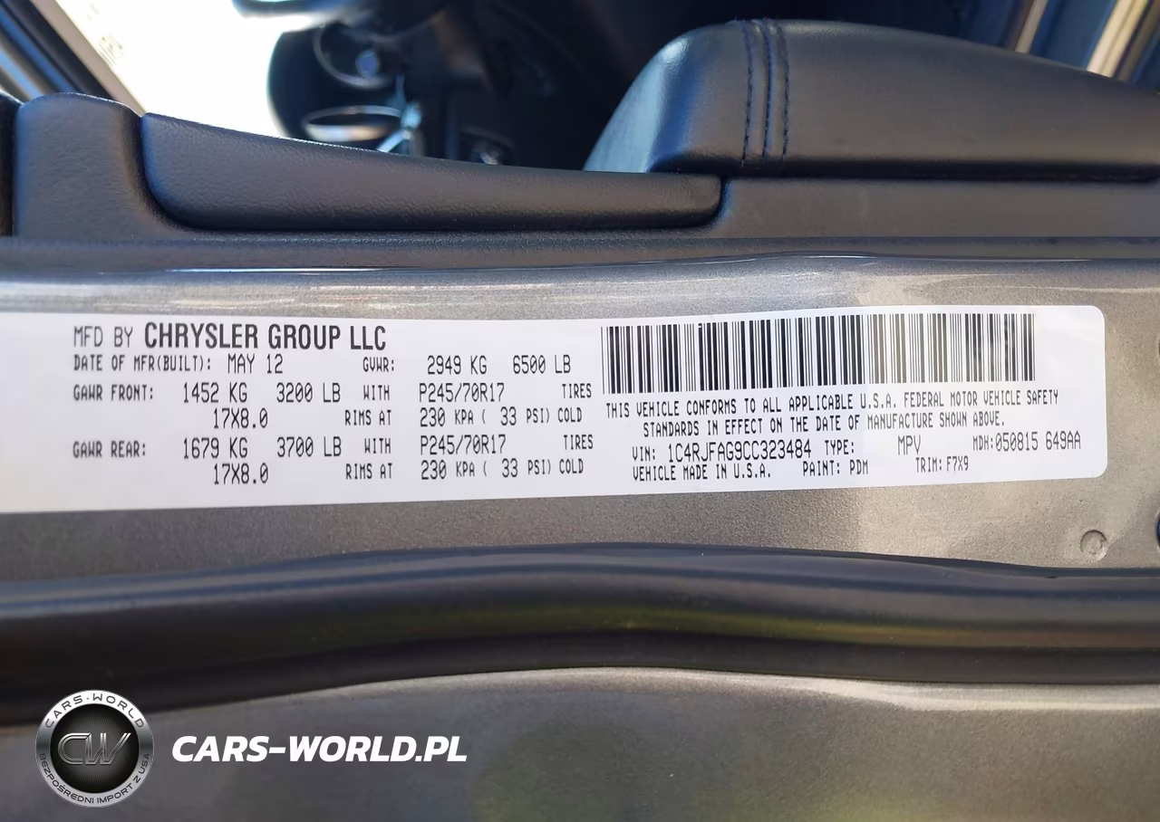 2012 Jeep Grand Cherokee Laredo VIN:1C4RJFAG9CC323484 - 9
