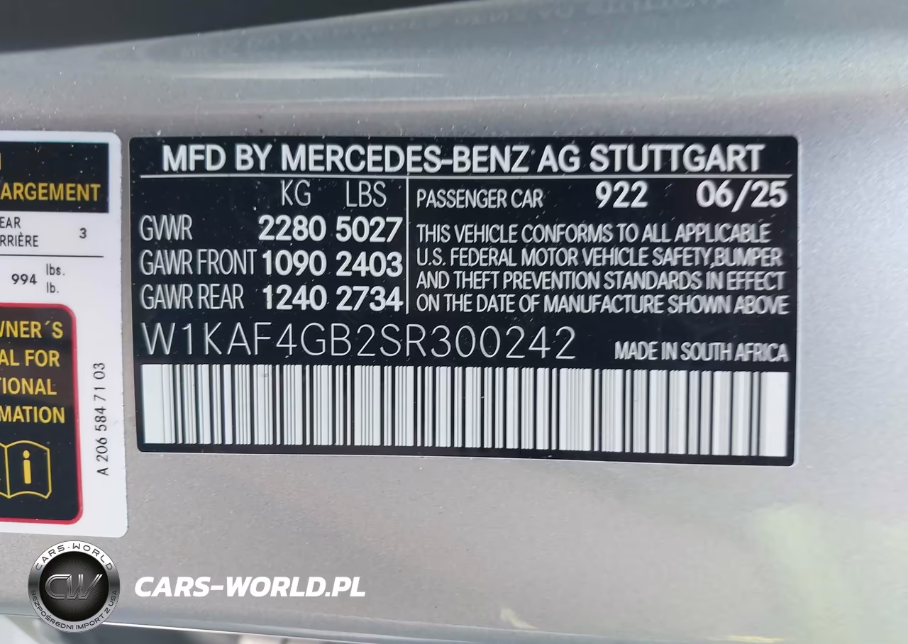 2025 Mercedes-Benz C 300 VIN:W1KAF4GB2SR300242 - 9