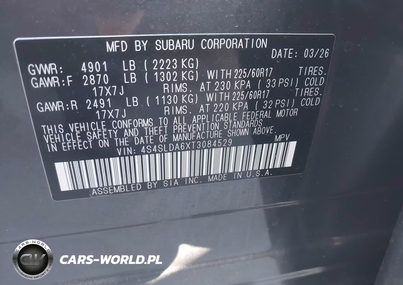 2026 Subaru Forester VIN:4S4SLDA6XT3084529 - 9