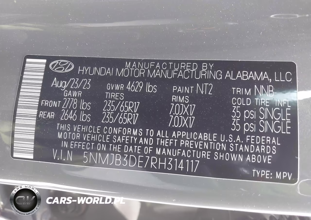 2024 Hyundai Tucson Sel VIN:5NMJB3DE7RH314117 - 9