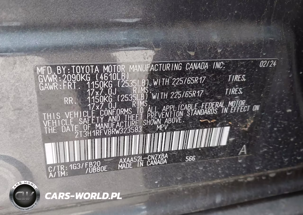 2024 Toyota Rav4 Le VIN:2T3H1RFV8RW323583 - 9