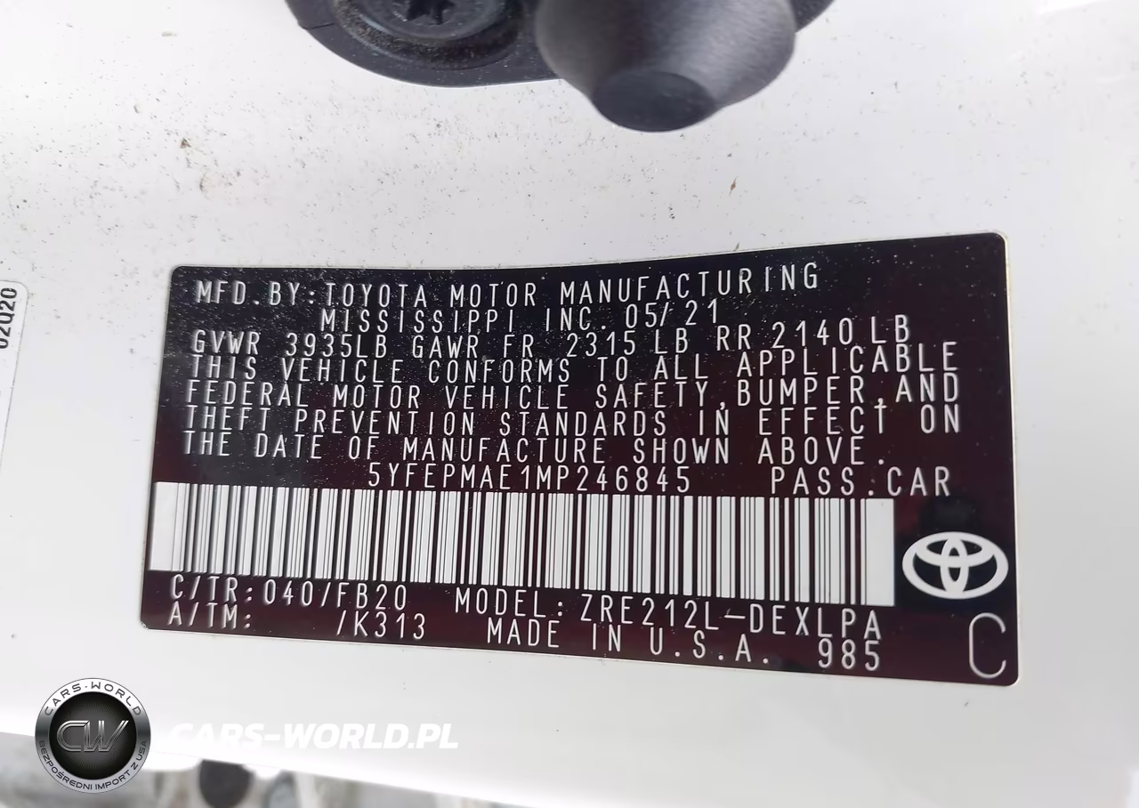 2021 Toyota Corolla Le VIN:5YFEPMAE1MP246845 - 9