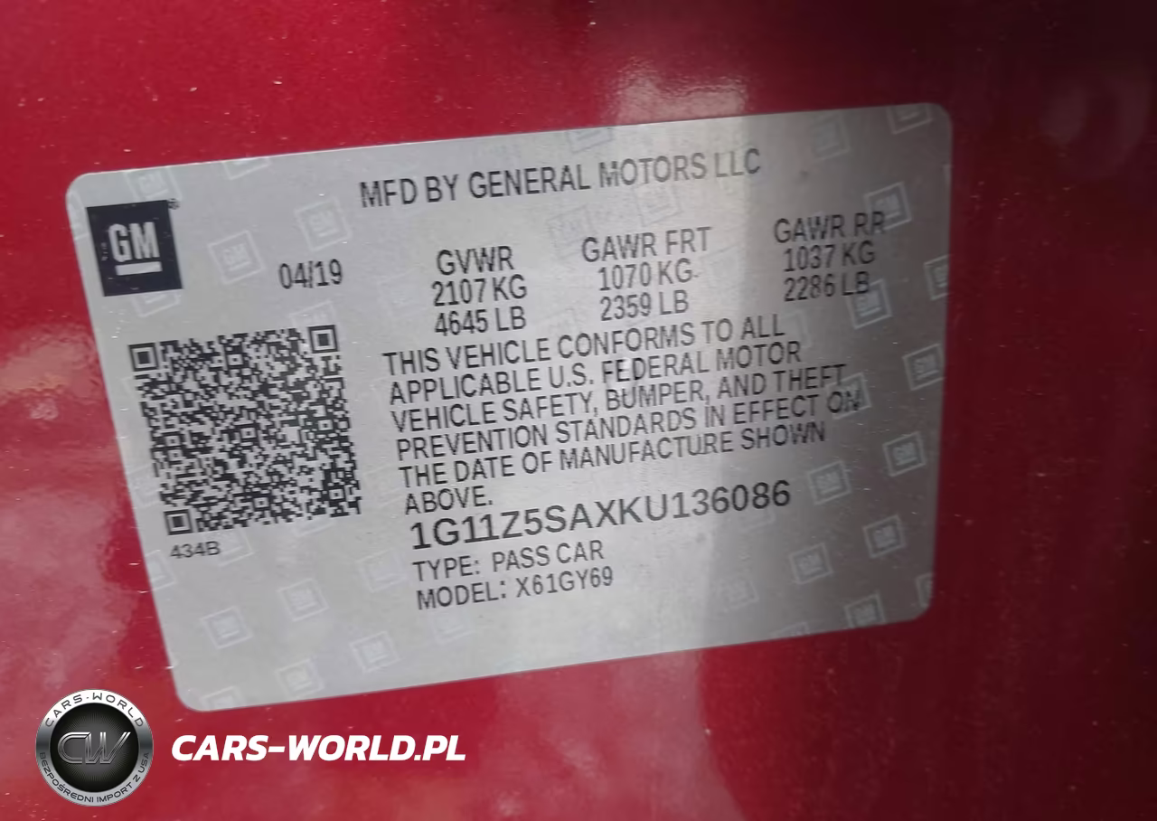 2019 Chevrolet Impala Lt VIN:1G11Z5SAXKU136086 - 9