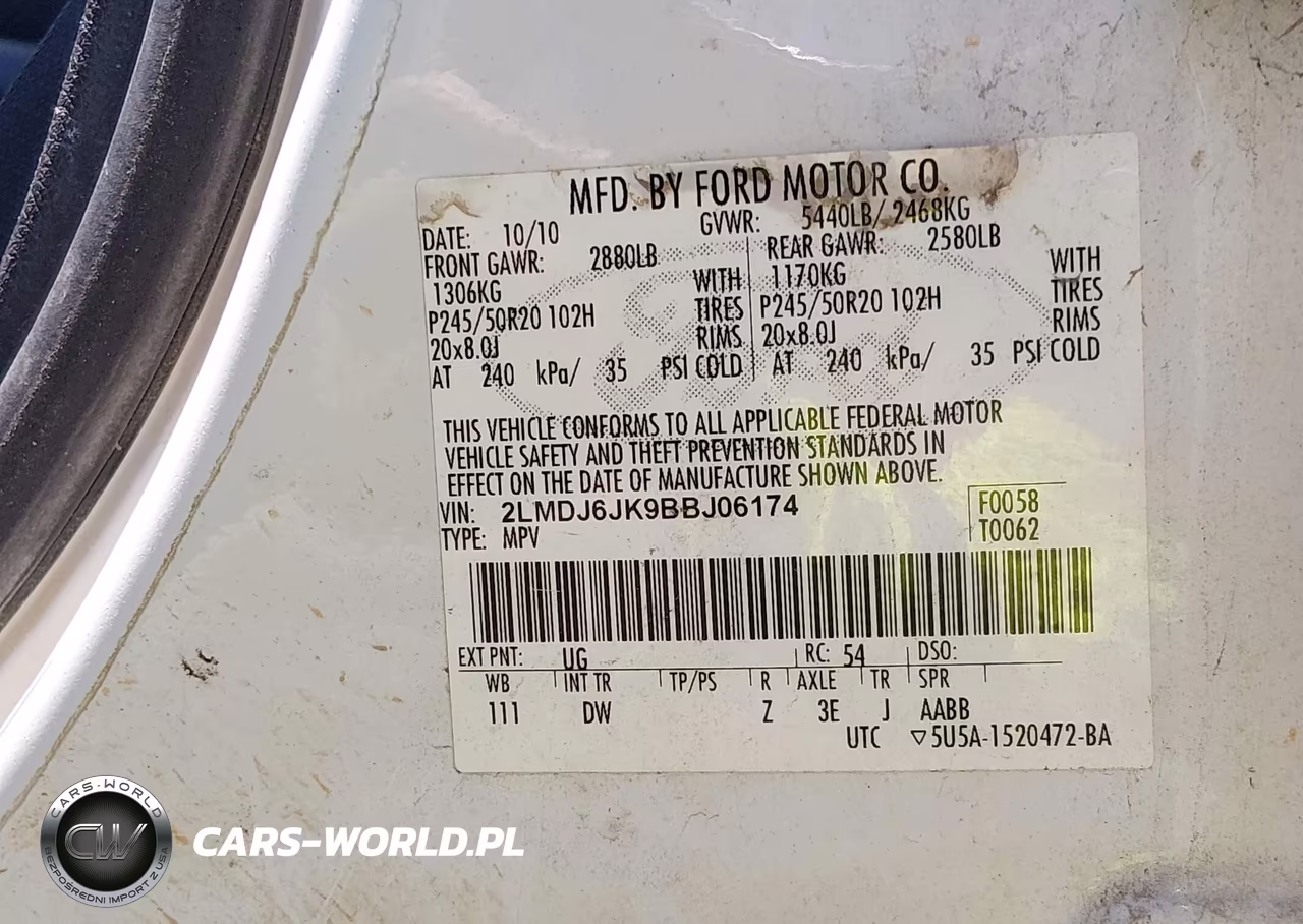 2011 Lincoln Mkx VIN:2LMDJ6JK9BBJ06174 - 9