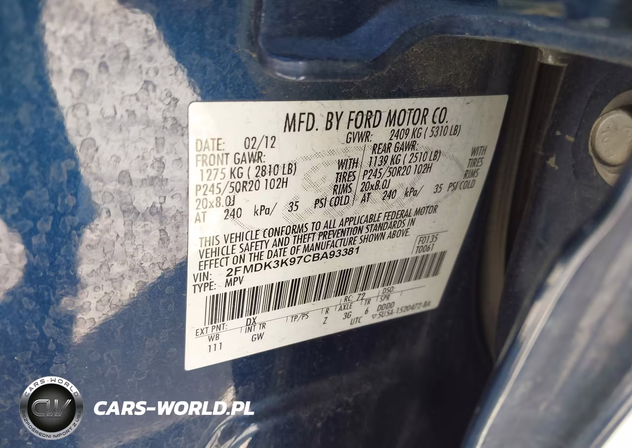 2012 Ford Edge Limited VIN:2FMDK3K97CBA93381 - 9