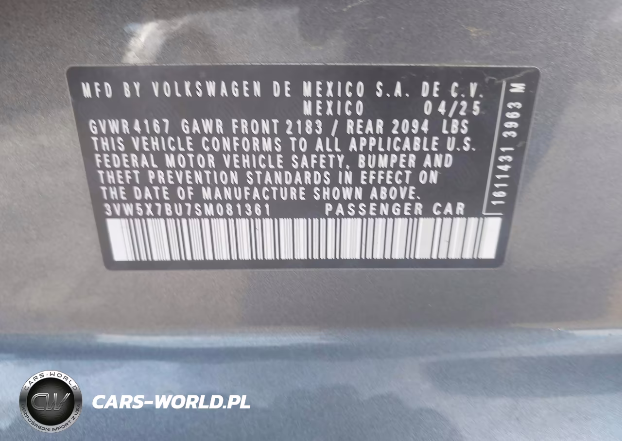 2025 Volkswagen Jetta S VIN:3VW5X7BU7SM081361 - 9