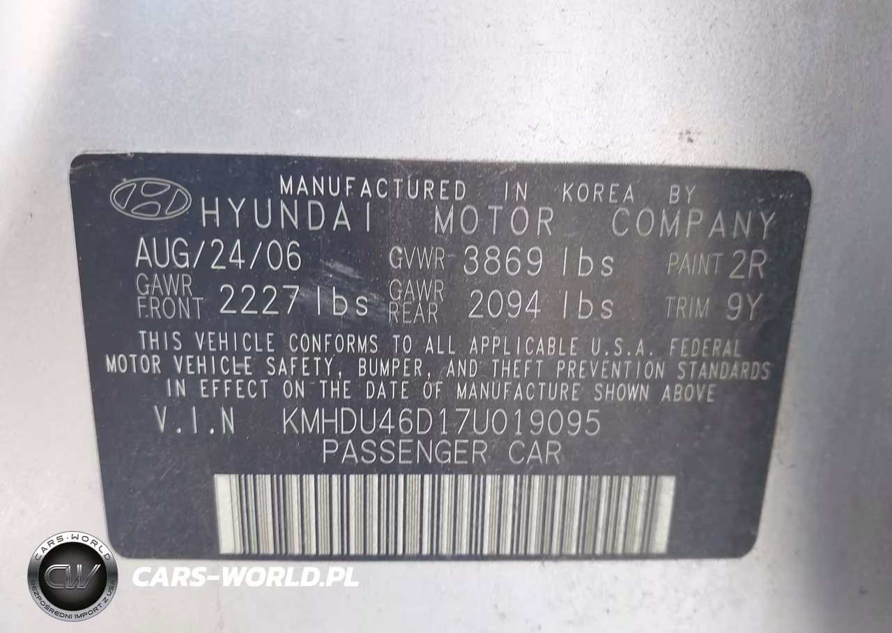 2007 Hyundai Elantra Gls-Limited-Se VIN:KMHDU46D17U019095 - 9