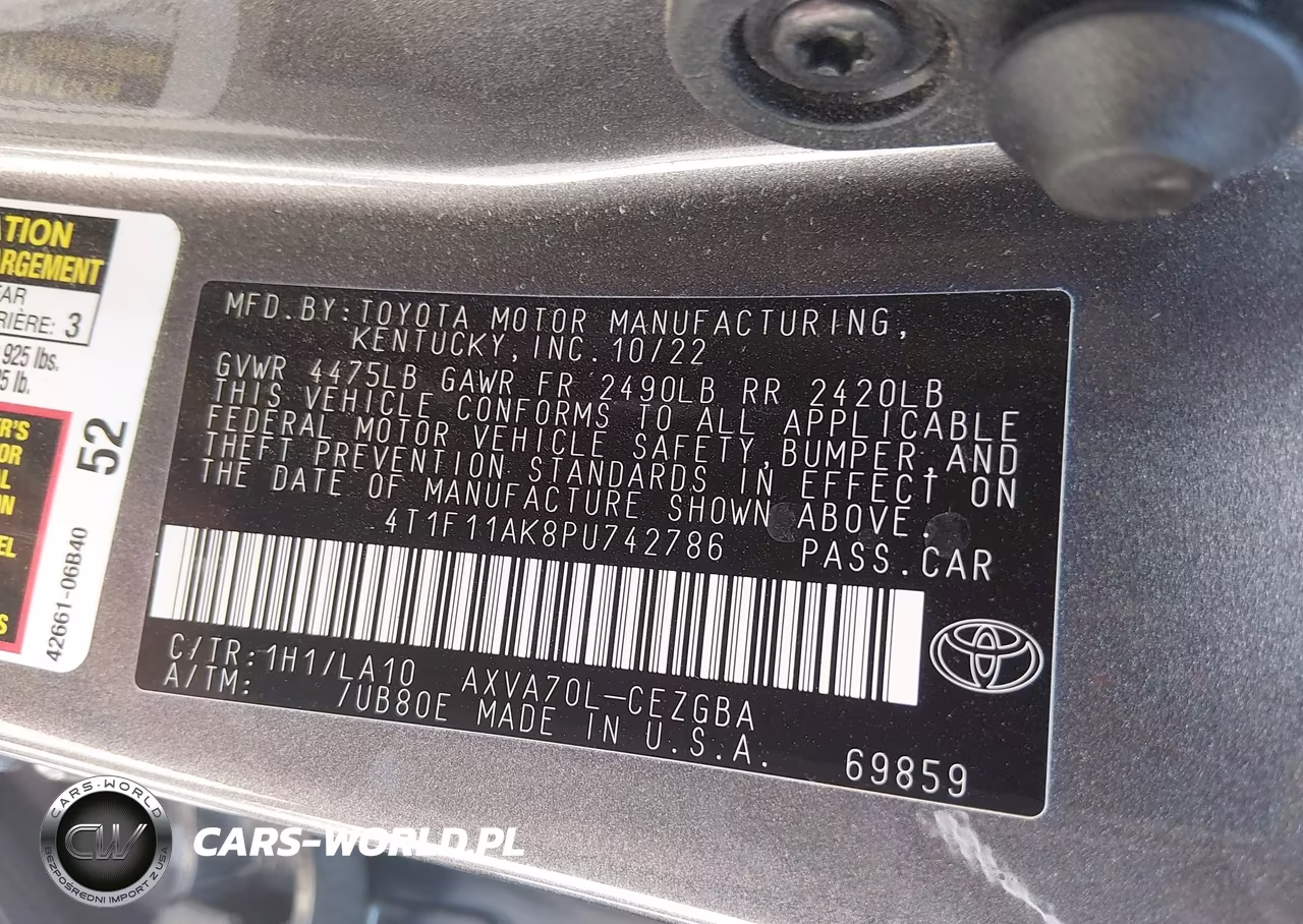 2023 Toyota Camry Xle VIN:4T1F11AK8PU742786 - 9