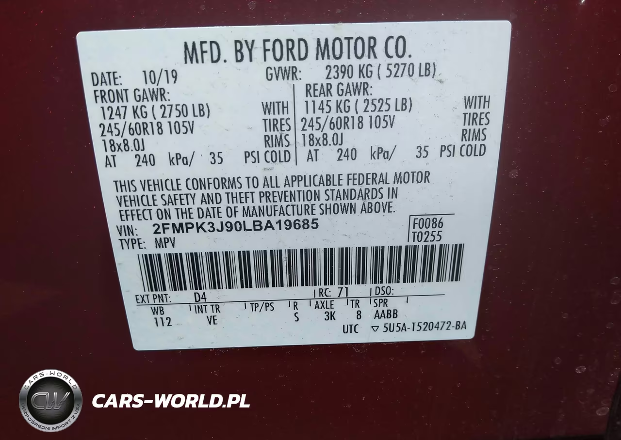 2020 Ford Edge Sel VIN:2FMPK3J90LBA19685 - 9