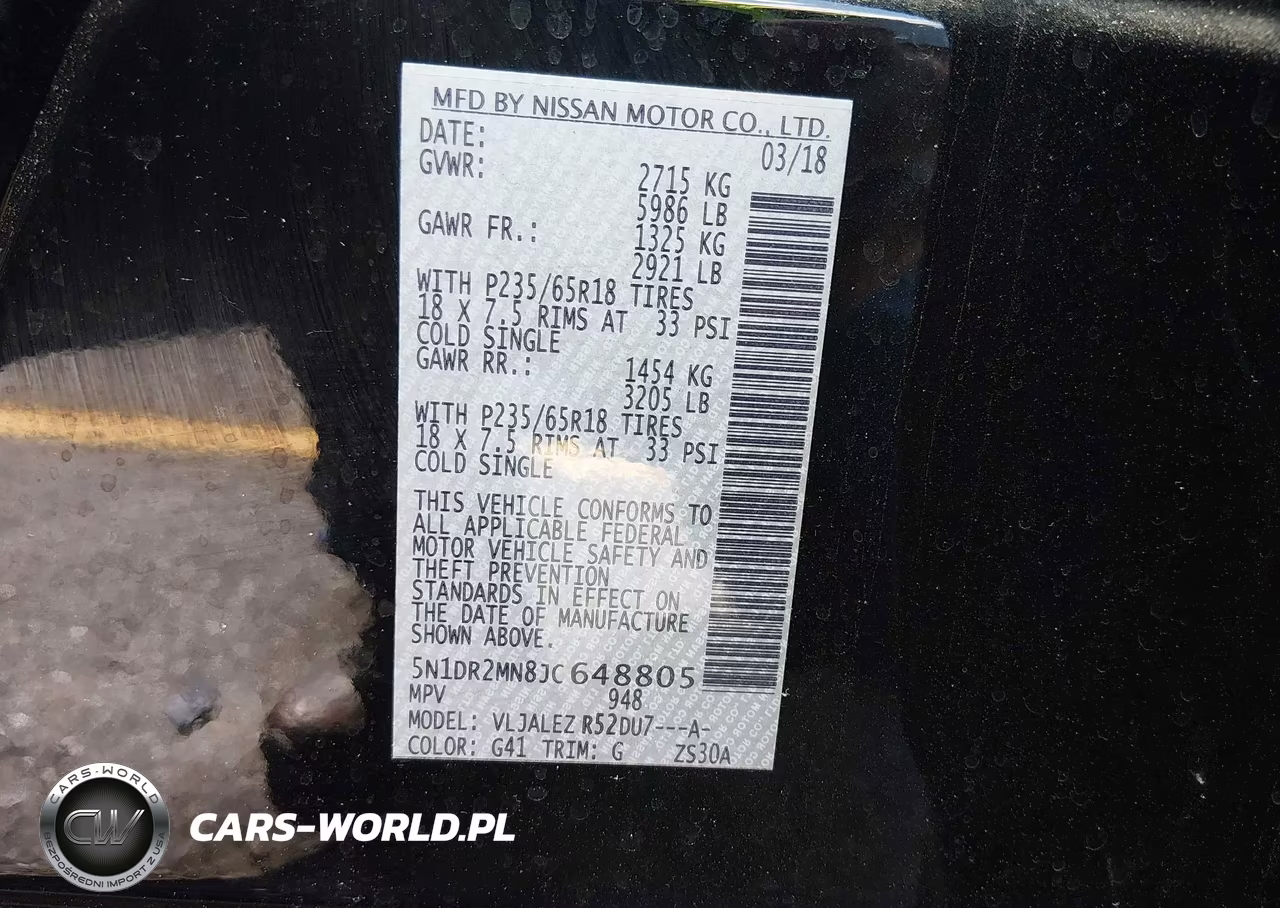 2018 Nissan Pathfinder Sv VIN:5N1DR2MN8JC648805 - 9