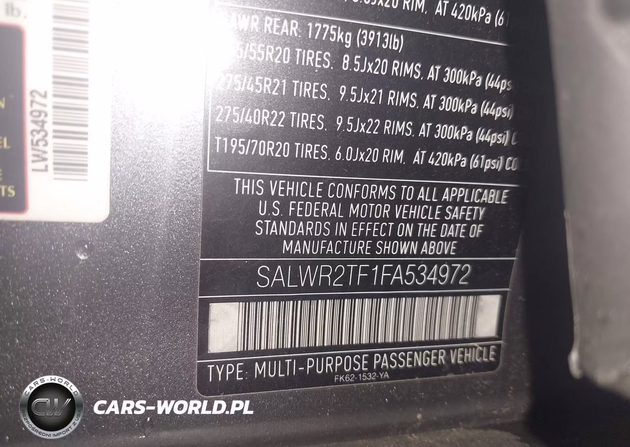 2015 Land Rover Range Rover Sport 5.0L V8 Supercharged VIN:SALWR2TF1FA534972 - 9