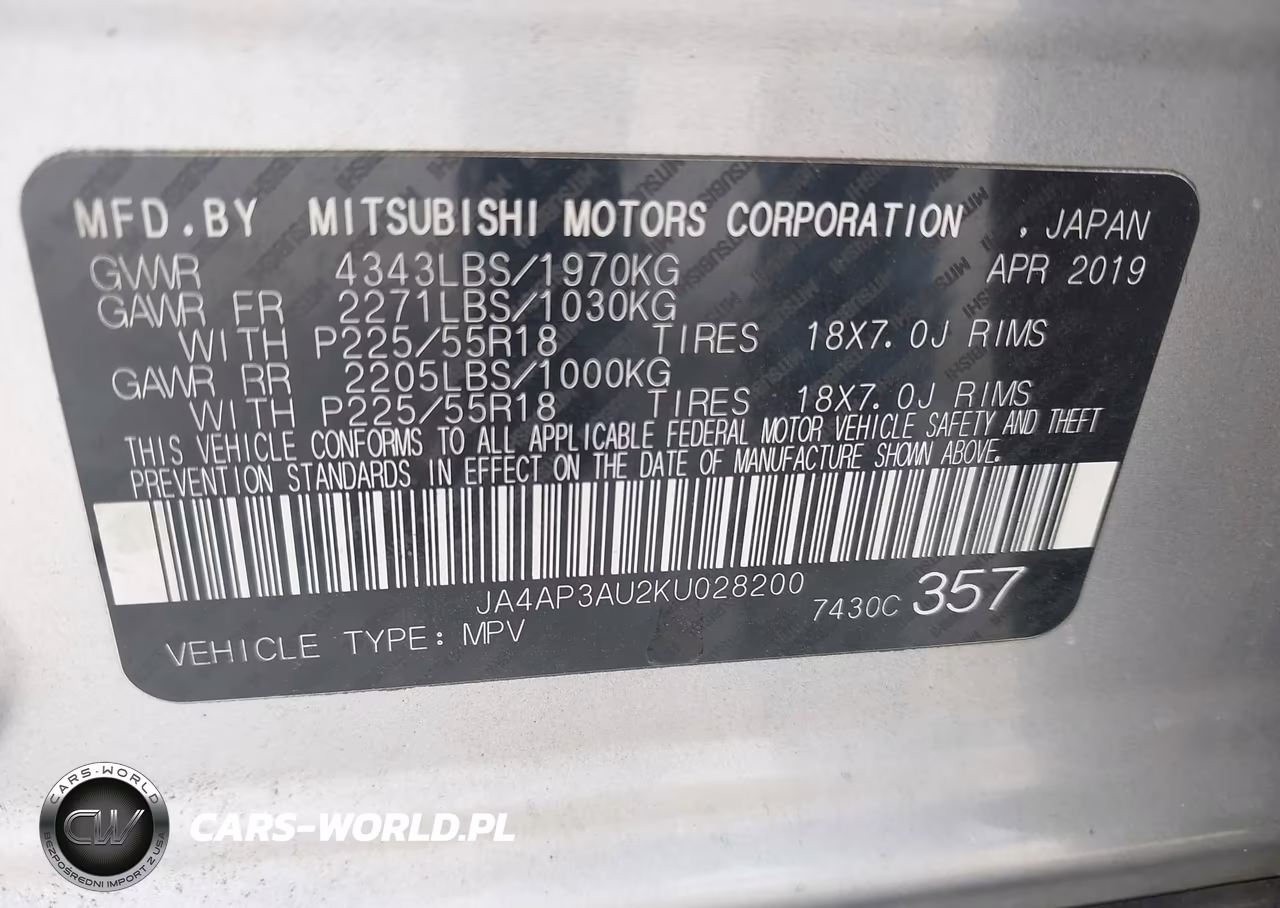 2019 Mitsubishi Outlander Sport 2.0 Es VIN:JA4AP3AU2KU028200 - 9