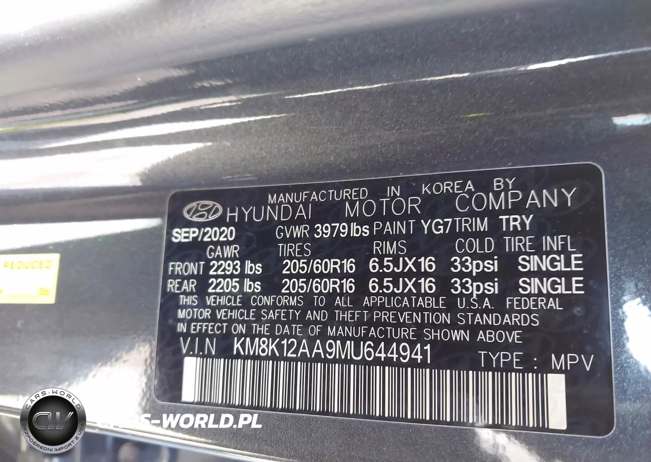 2021 Hyundai Kona Se VIN:KM8K12AA9MU644941 - 9