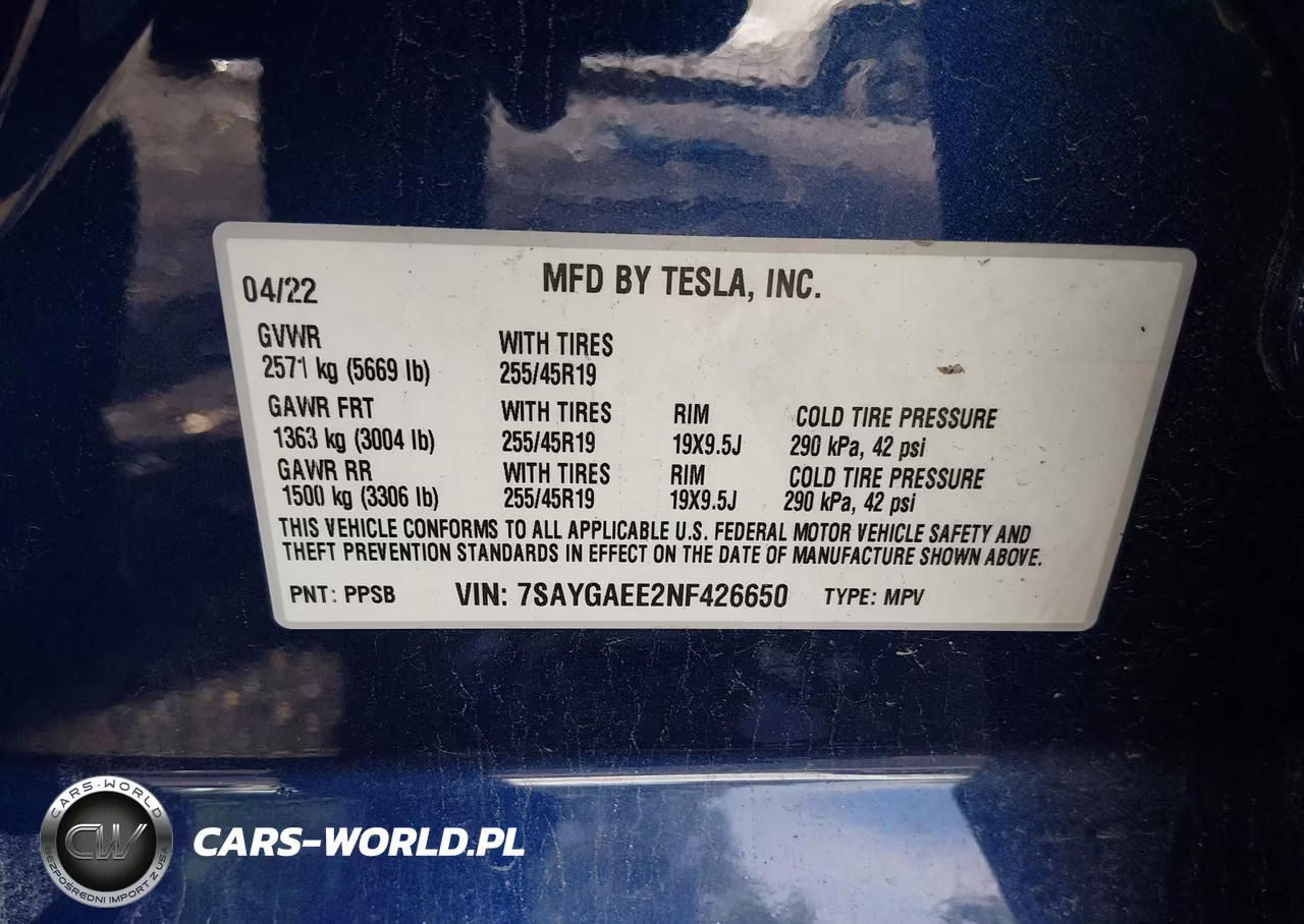 2022 Tesla Model Y Long Range Dual Motor All-Wheel Drive VIN:7SAYGAEE2NF426650 - 9