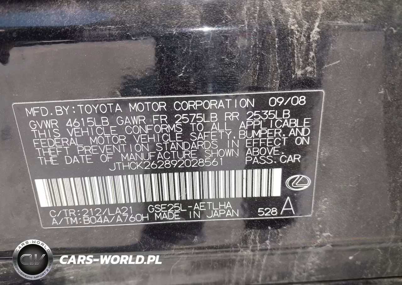 2009 Lexus Is 250 VIN:JTHCK262892028561 - 9