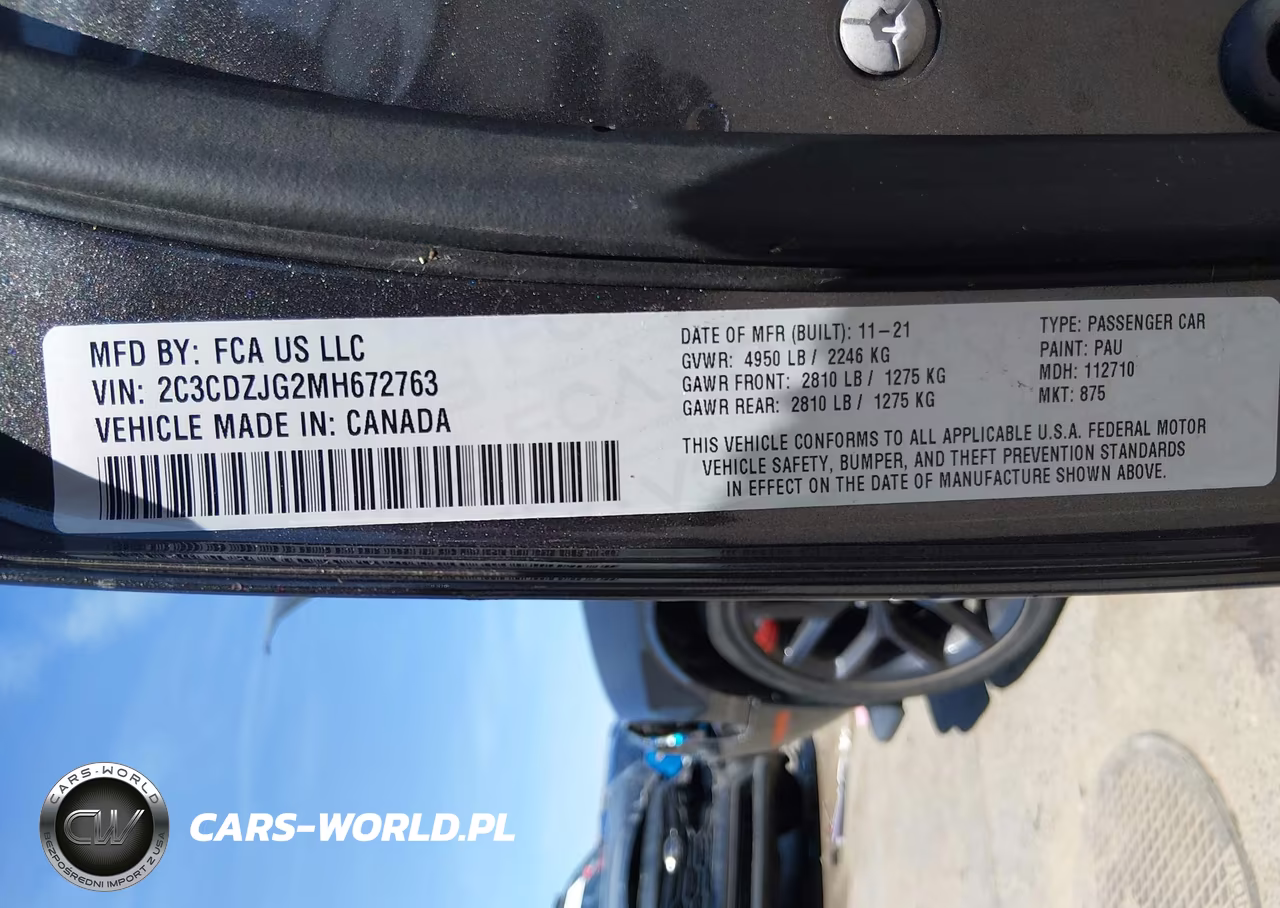 2021 Dodge Challenger Gt VIN:2C3CDZJG2MH672763 - 9