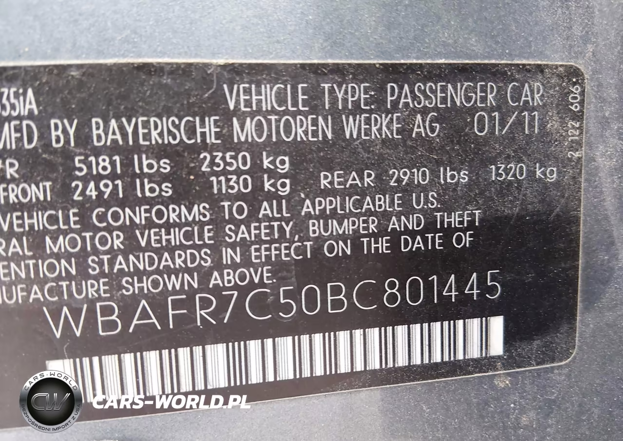 2011 BMW 535I VIN:WBAFR7C50BC801445 - 9