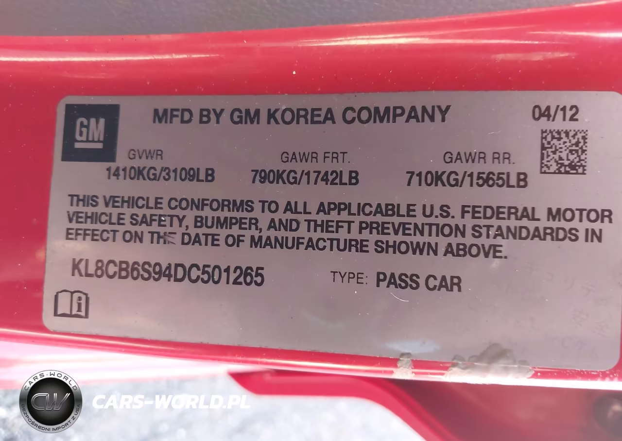 2013 Chevrolet Spark Ls Auto VIN:KL8CB6S94DC501265 - 9