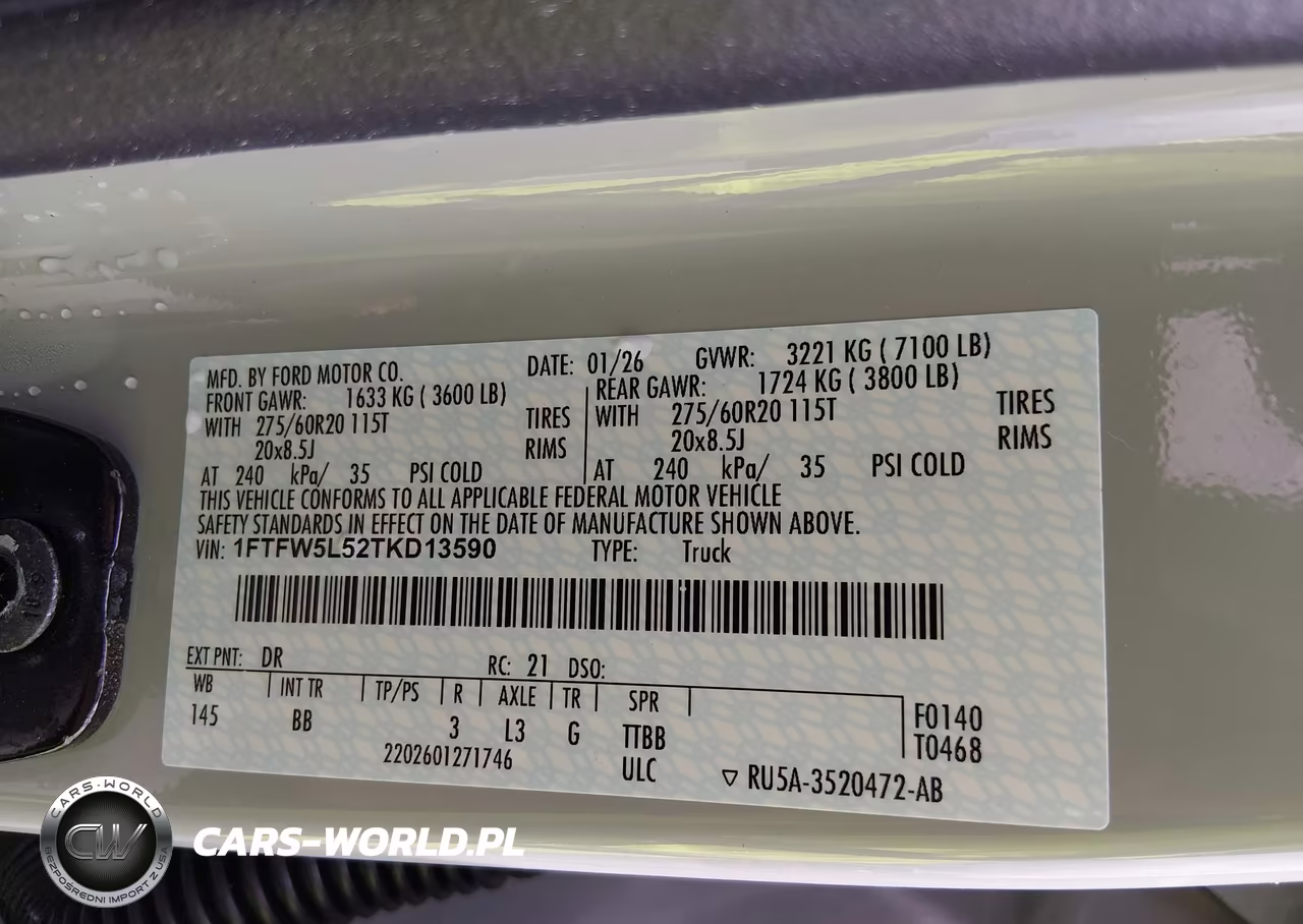 2026 Ford F-150 Lariat VIN:1FTFW5L52TKD13590 - 9