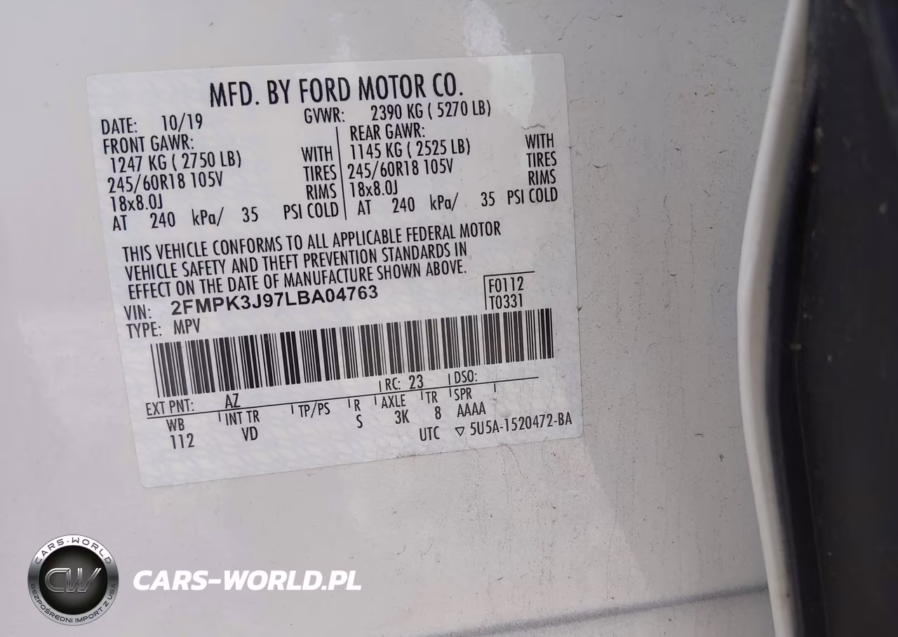 2020 Ford Edge Sel VIN:2FMPK3J97LBA04763 - 9
