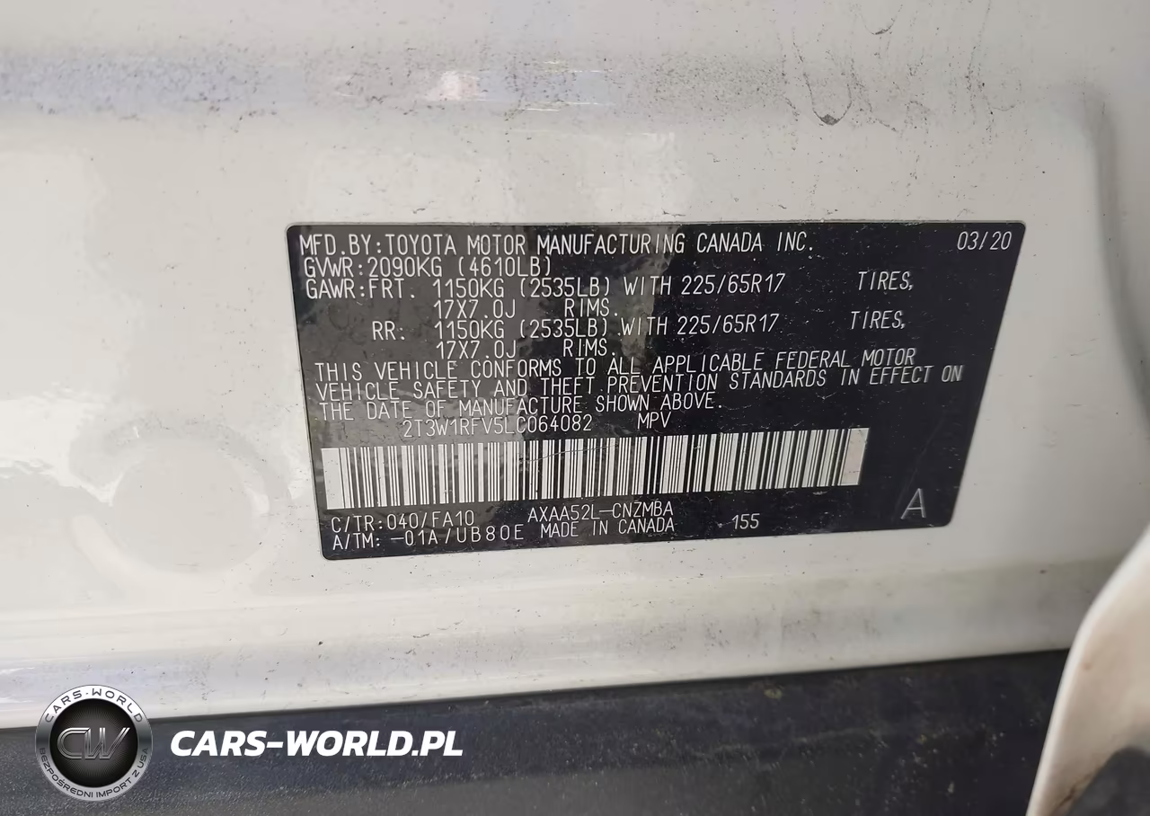 2020 Toyota Rav4 Xle VIN:2T3W1RFV5LC064082 - 9