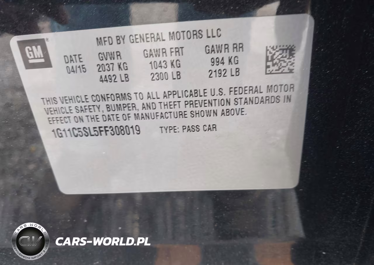 2015 Chevrolet Malibu 1Lt VIN:1G11C5SL5FF308019 - 9