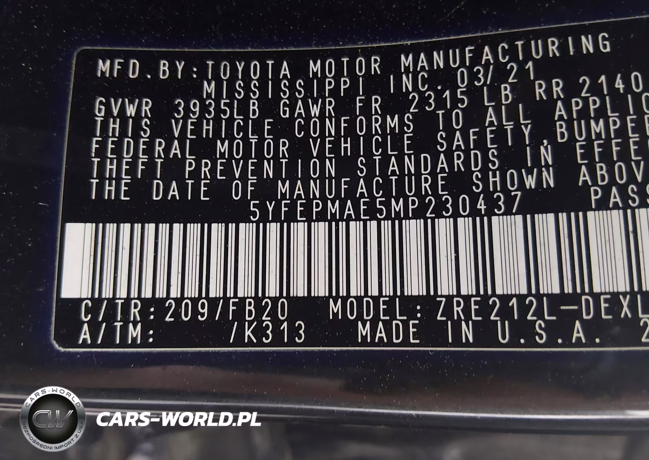 2021 Toyota Corolla Le VIN:5YFEPMAE5MP230437 - 9