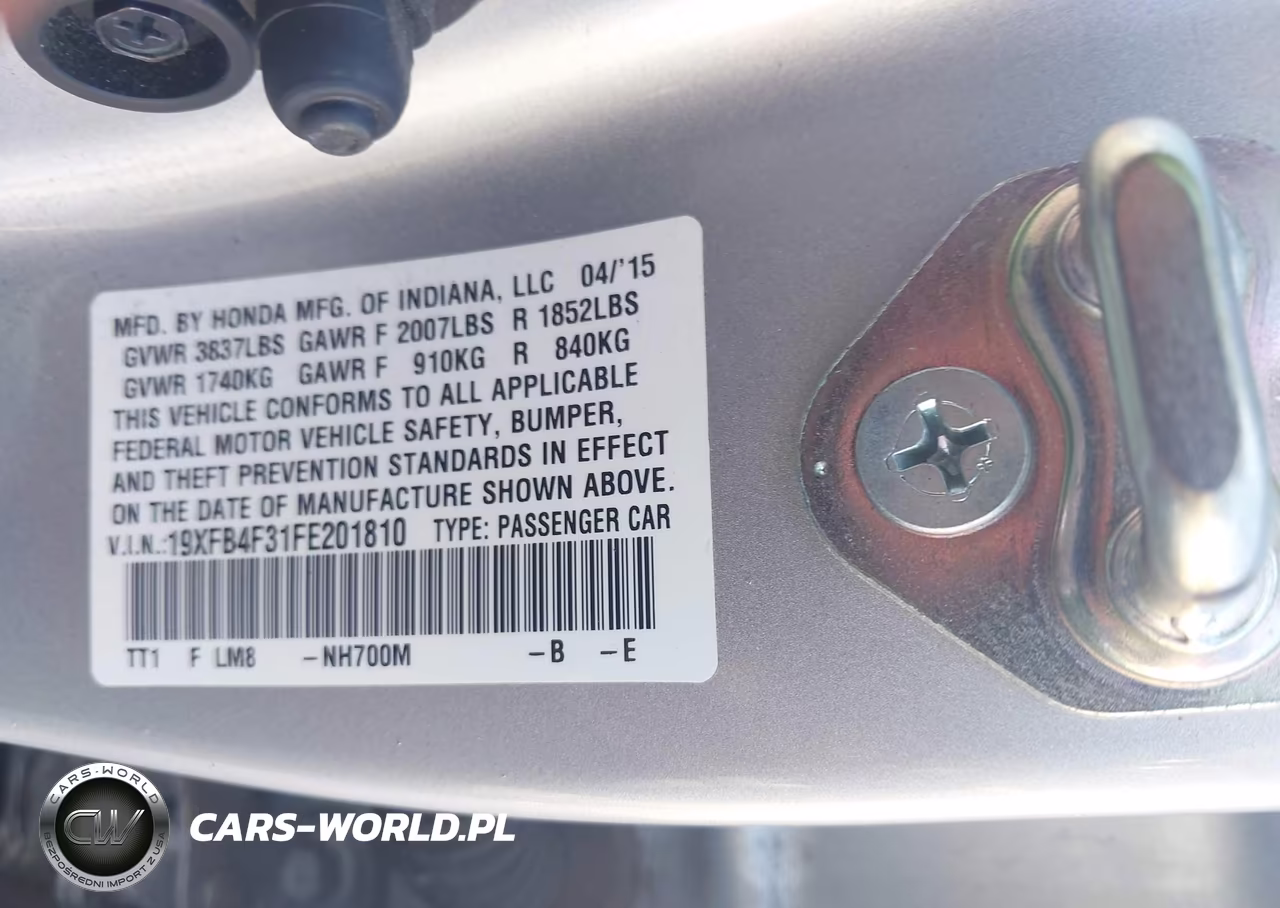 2015 Honda Civic Hybrid VIN:19XFB4F31FE201810 - 9