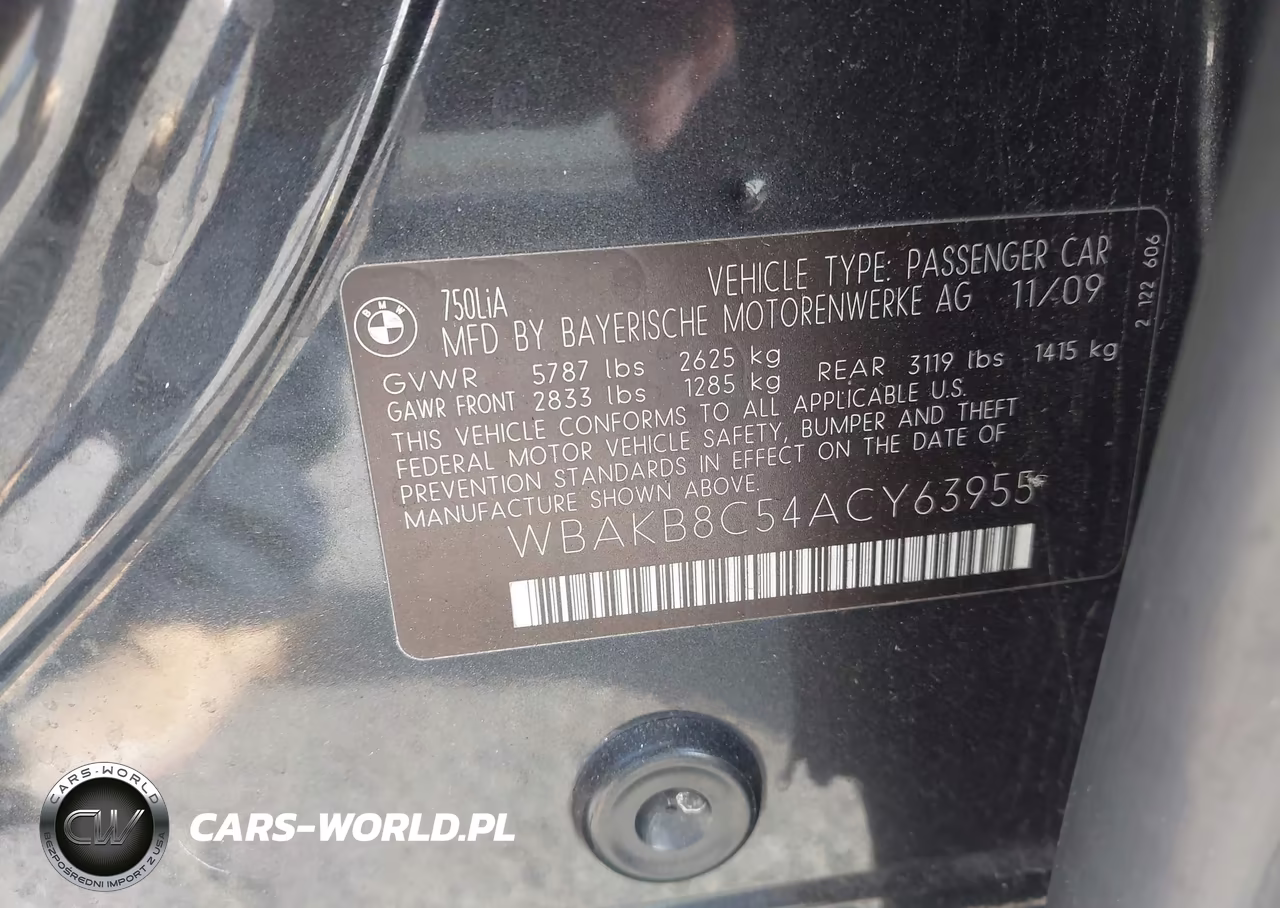 2010 BMW 750Li VIN:WBAKB8C54ACY63955 - 9