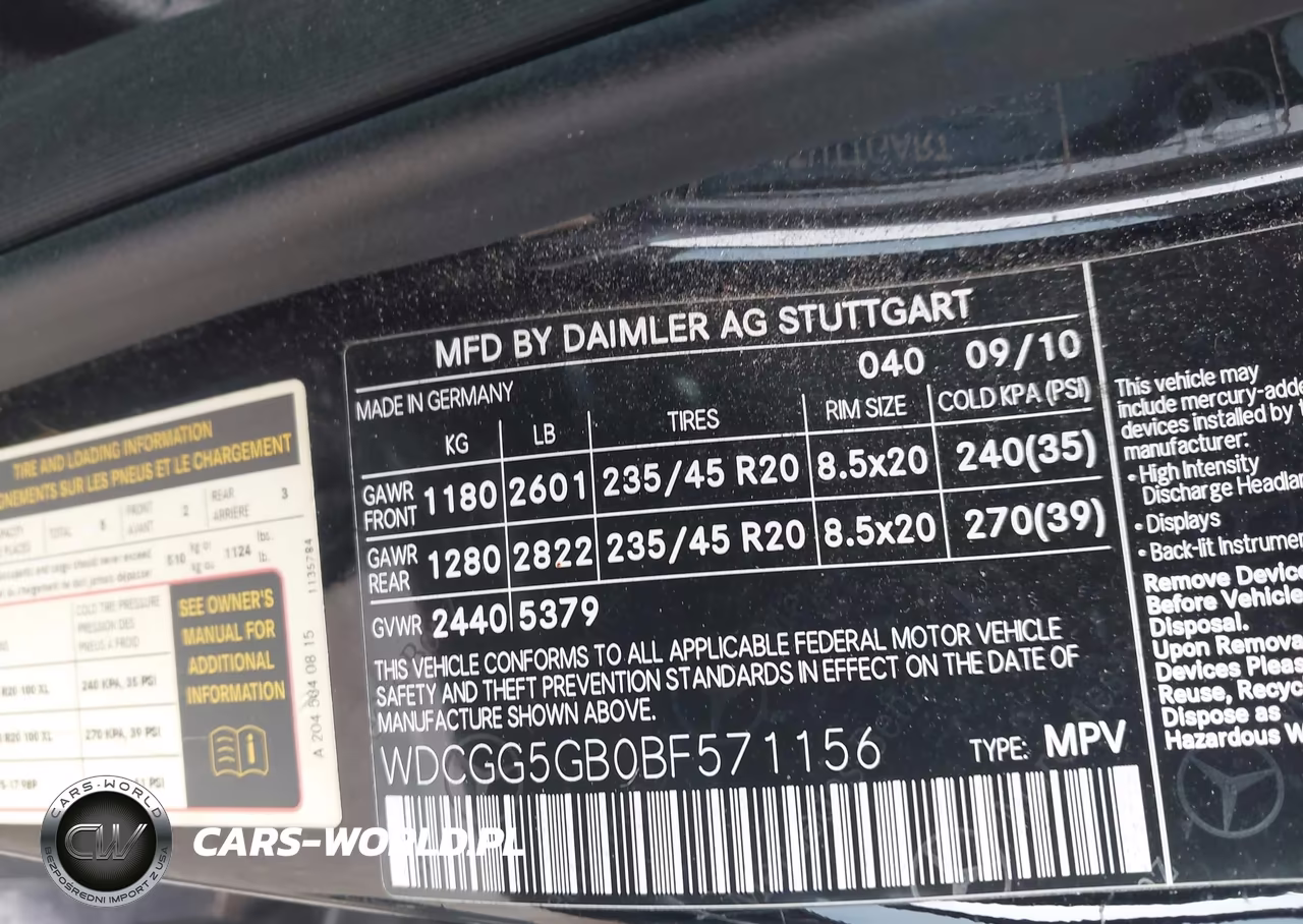 2011 Mercedes-Benz Glk 350 VIN:WDCGG5GB0BF571156 - 9