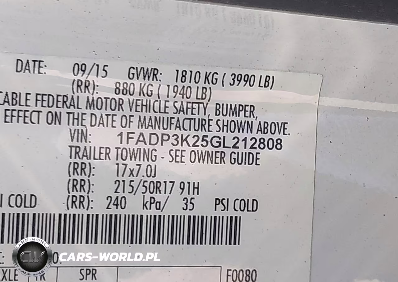 2016 Ford Focus Se VIN:1FADP3K25GL212808 - 9