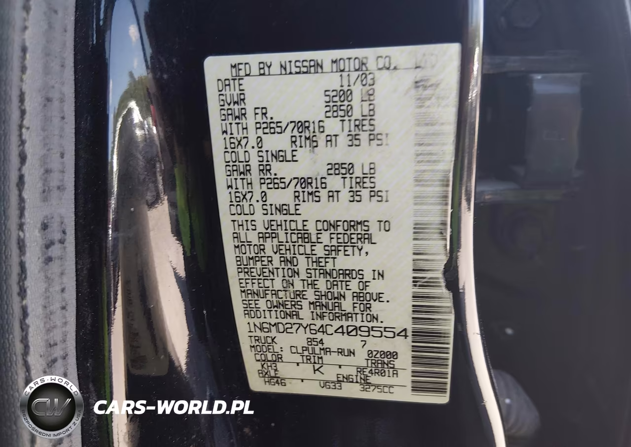 2004 Nissan Frontier Sc-V6 VIN:1N6MD27Y64C409554 - 9