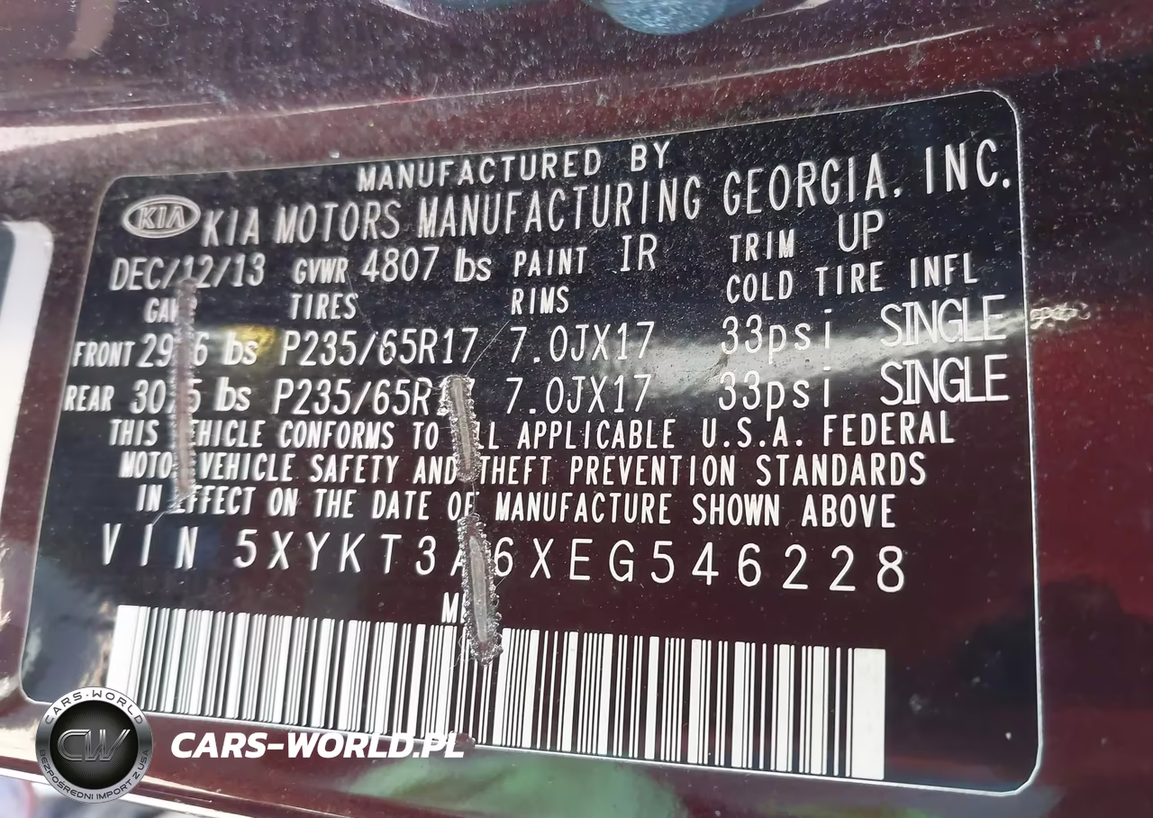 2014 Kia Sorento Lx VIN:5XYKT3A6XEG546228 - 9