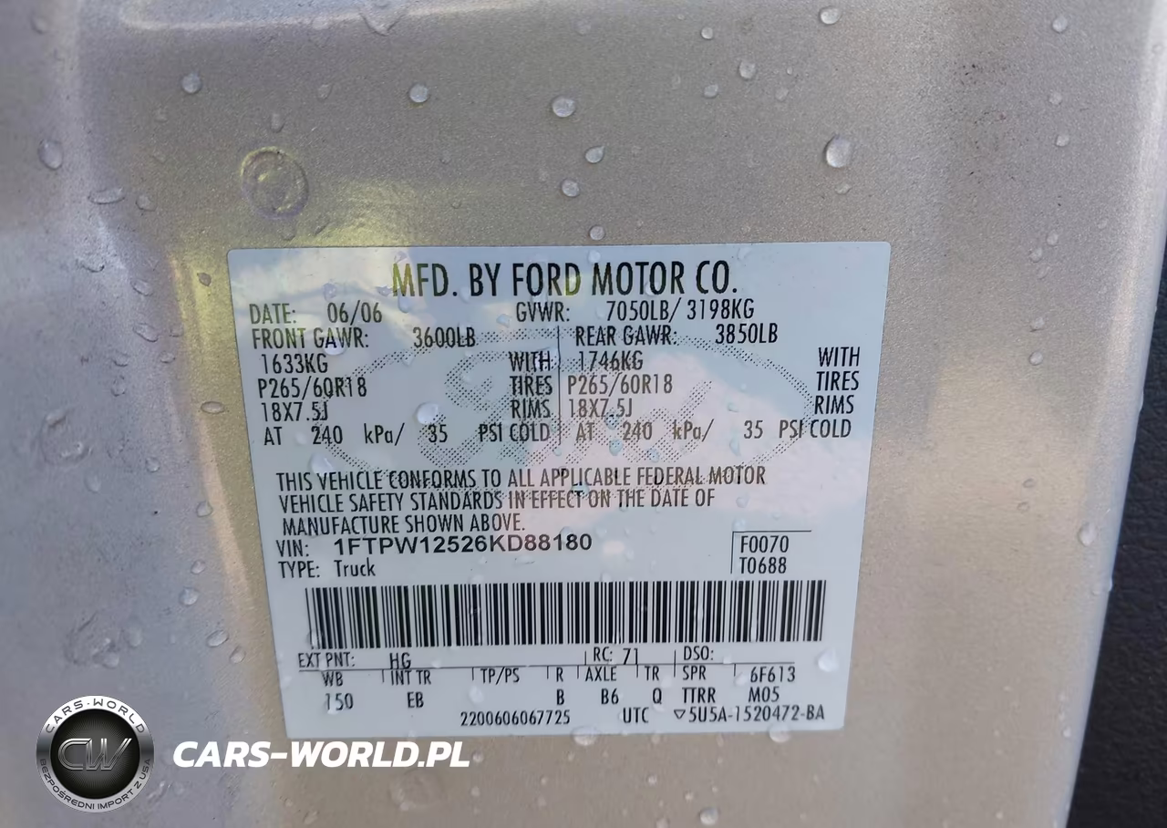 2006 Ford F-150 Lariat-Xlt VIN:1FTPW12526KD88180 - 9