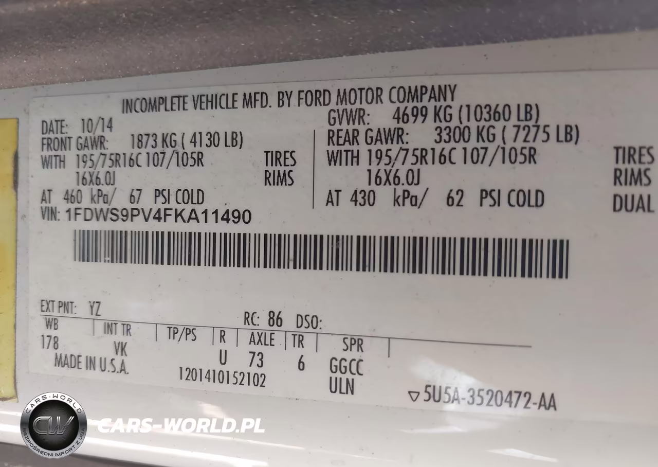 2015 Ford Transit-350 Cutaway VIN:1FDWS9PV4FKA11490 - 8