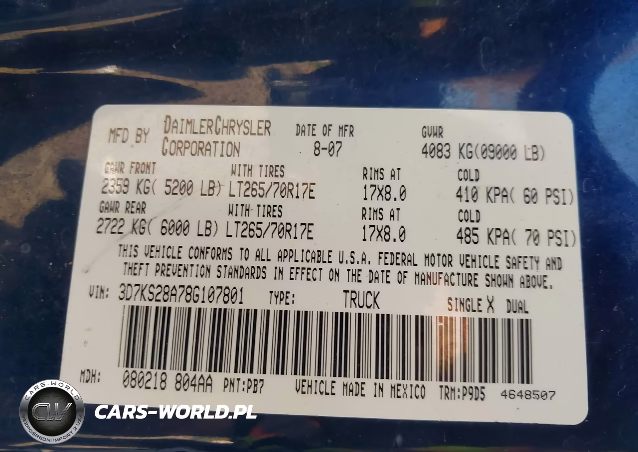 2008 Dodge Ram 2500 St-Sxt VIN:3D7KS28A78G107801 - 9