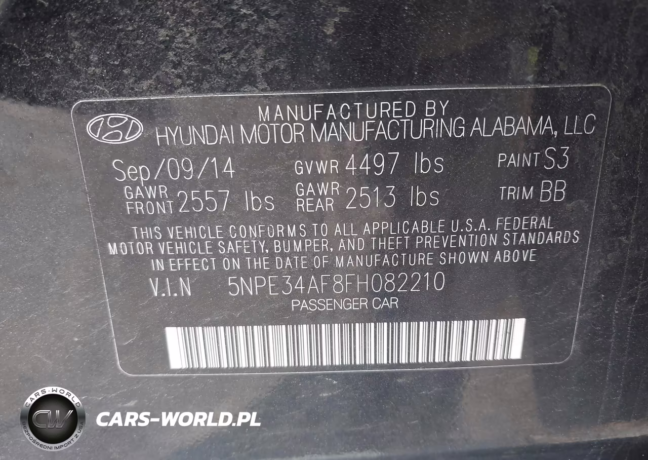 2015 Hyundai Sonata Sport VIN:5NPE34AF8FH082210 - 9