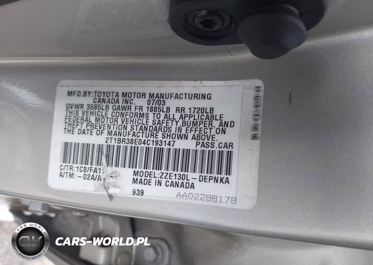 2004 Toyota Corolla Le VIN:2T1BR38E04C193147 - 9