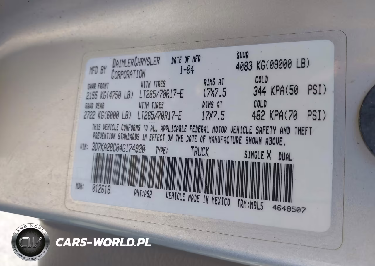 2004 Dodge Ram 2500 Slt-Laramie VIN:3D7KA28C04G174920 - 9