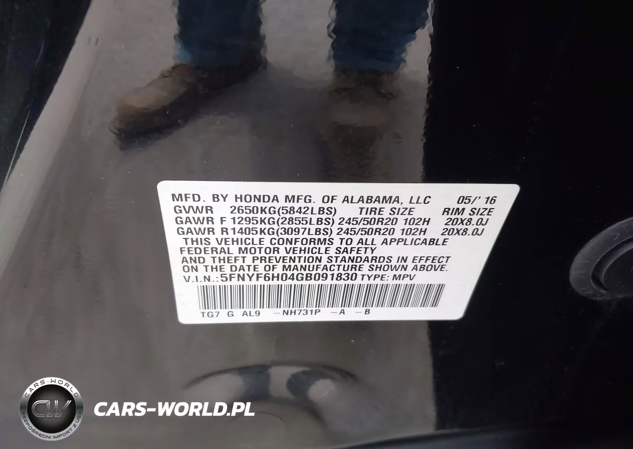 2016 Honda Pilot Elite VIN:5FNYF6H04GB091830 - 9