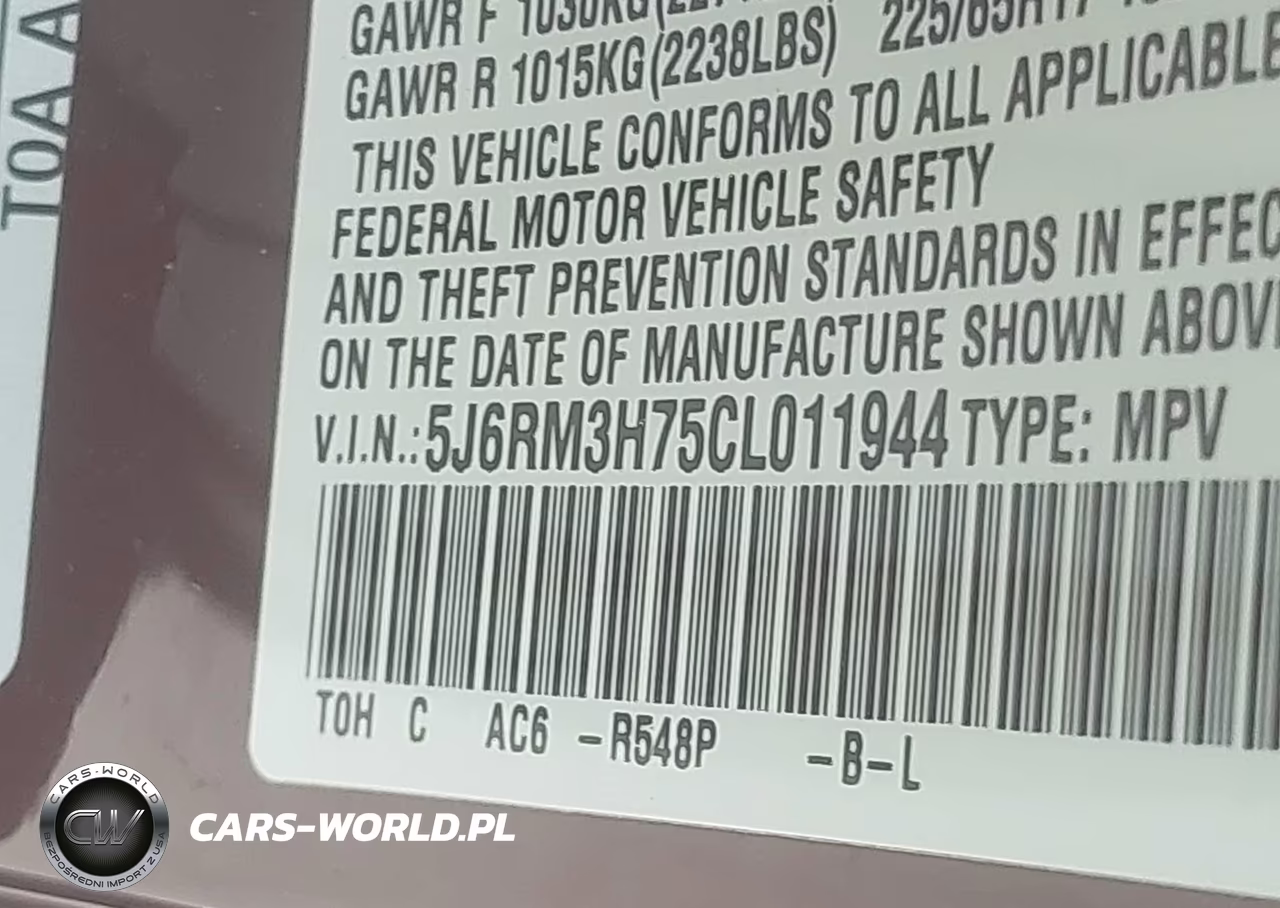 2012 Honda Cr-V Ex-L VIN:5J6RM3H75CL011944 - 9