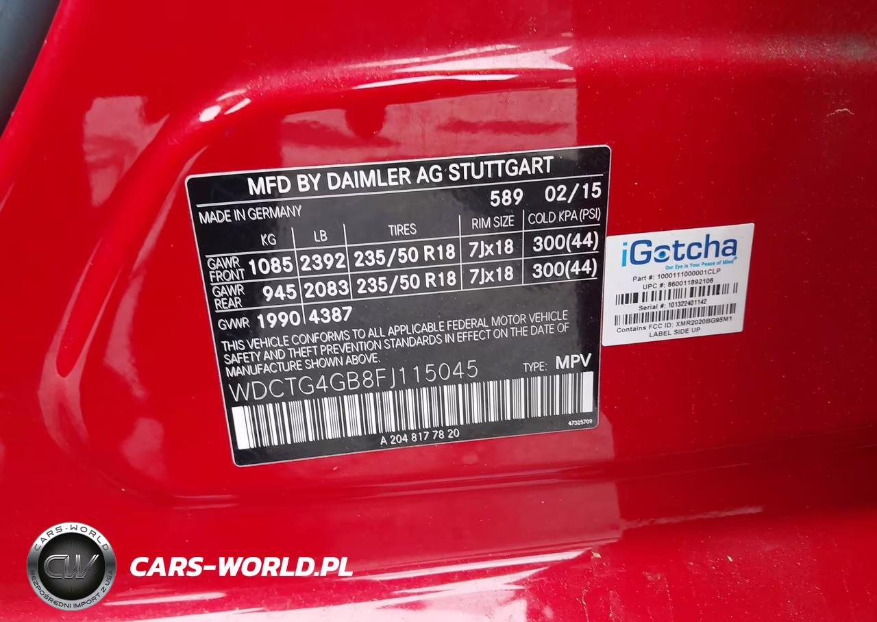2015 Mercedes-Benz Gla 250 4Matic VIN:WDCTG4GB8FJ115045 - 9