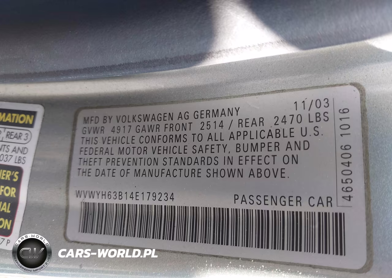 2004 Volkswagen Passat Glx VIN:WVWYH63B14E179234 - 9