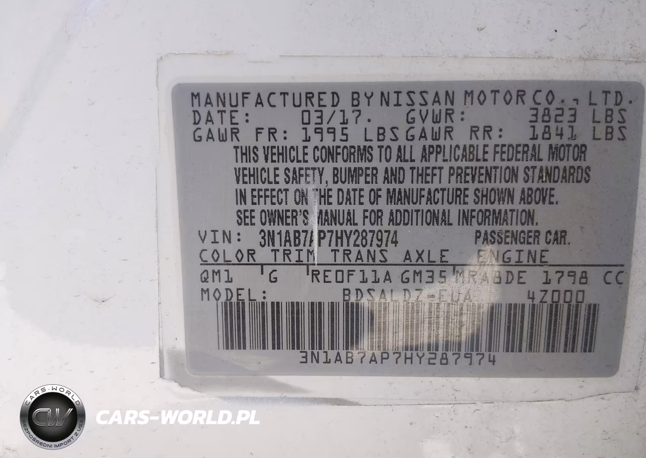 2017 Nissan Sentra Sv VIN:3N1AB7AP7HY287974 - 9